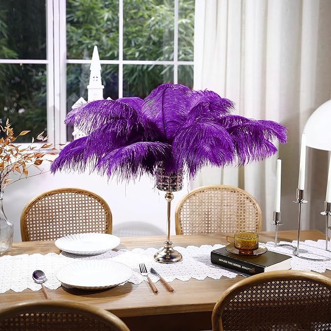 Larryhot Purple Large Ostrich Feathers - Image 6
