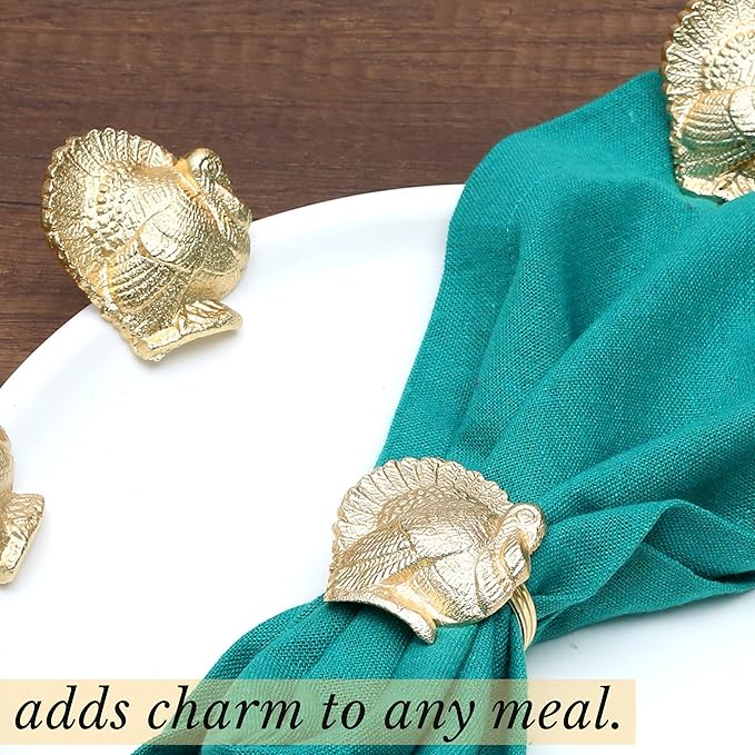 Gold Napkin Rings Set of 12 - Image 9