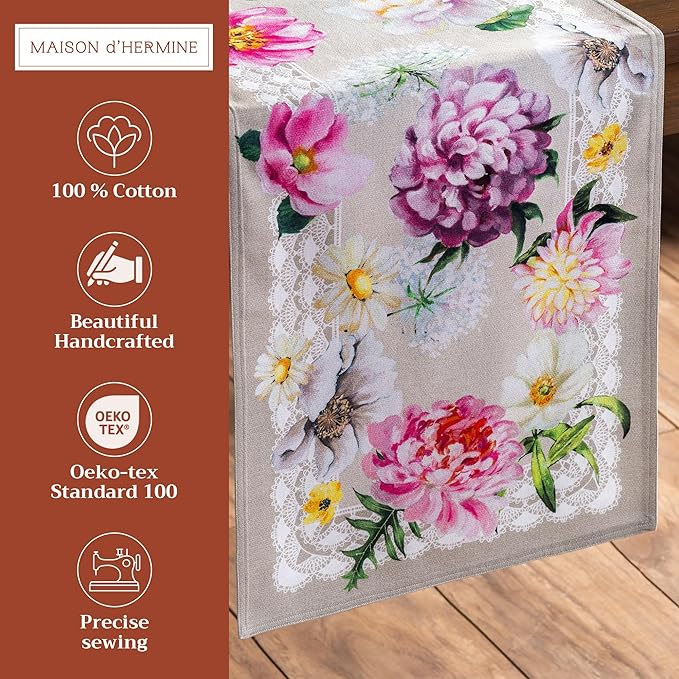 Maison d' Hermine Table Runner 100% Cotton Double Layer Table Runners 108 - Image 2