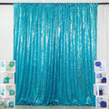 ShinyBeauty Sequin Curtain Turquoise 4FTx8FT Photo Backdrop by ShinyBeauty