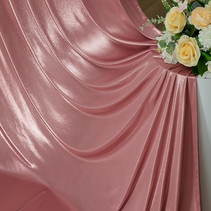 10x10 ft Wrinkle Free Rose Gold Sequin Backdrop Curtain - Image 4