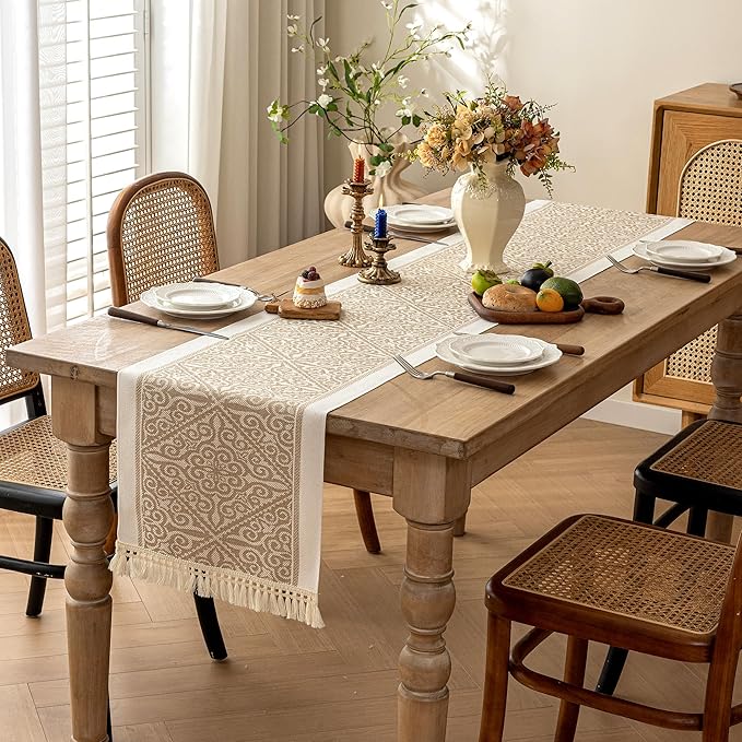 Table Runners 107 Inches, Waterproof Boho Table Runner - Image 2