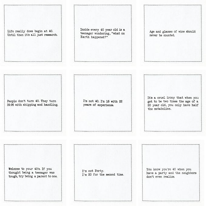 Five Star Napkins 40th Birthday Quotes White Cotton Cocktail Napkins, Beverage - Image 3