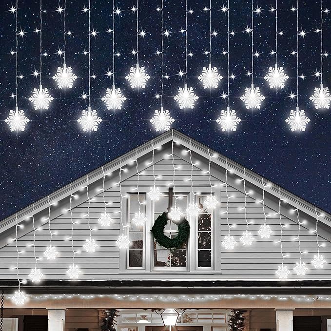 Christmas White Icicle Lights by Unknown