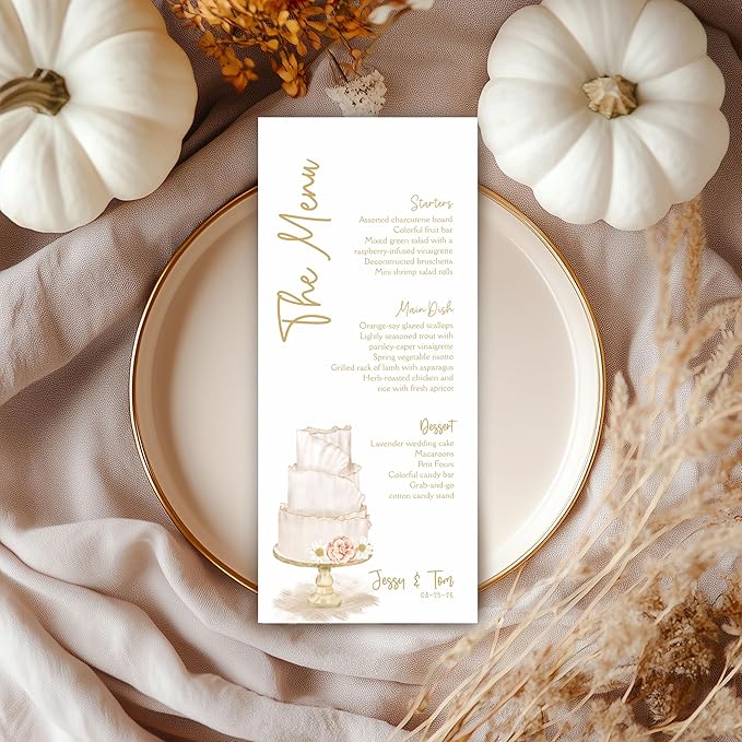 Personalized Printed Wedding Menu, Modern Wedding Menu, Simple Menu, Wedding - Image 6