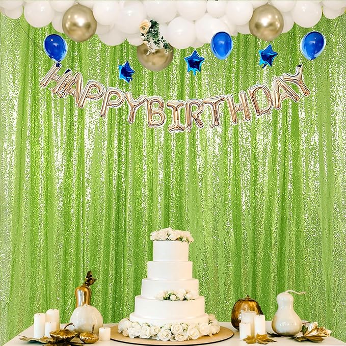 ShinyBeauty Olive Green Sequin Backdrop 4x10FT – Sparkly Photo Booth Background - Image 5