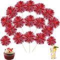 Ephlyn 30Pcs Foil Firework Cupcake Toppers Sparkle Tinsel Cupcake Picks Happy by Ephlyn