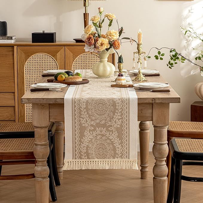 Table Runners 72 Inches Long Waterproof Boho Table Runner - Image 6