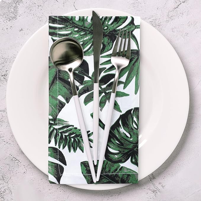 Urban Villa Cloth Napkins Tropical Print 100% Cotton Absorbent Dinner Napkins - Image 9
