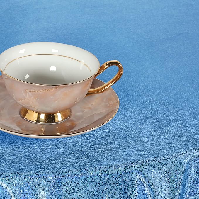 Fitable Blue Sequin Tablecloth for Parties 60 Inch Round - Image 6