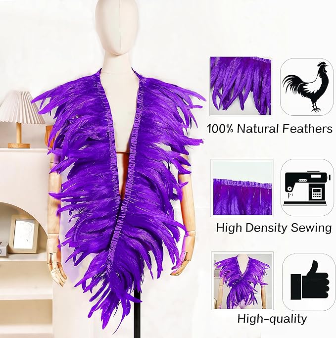 Holmgren Purple Rooster Feather Trim - Image 2