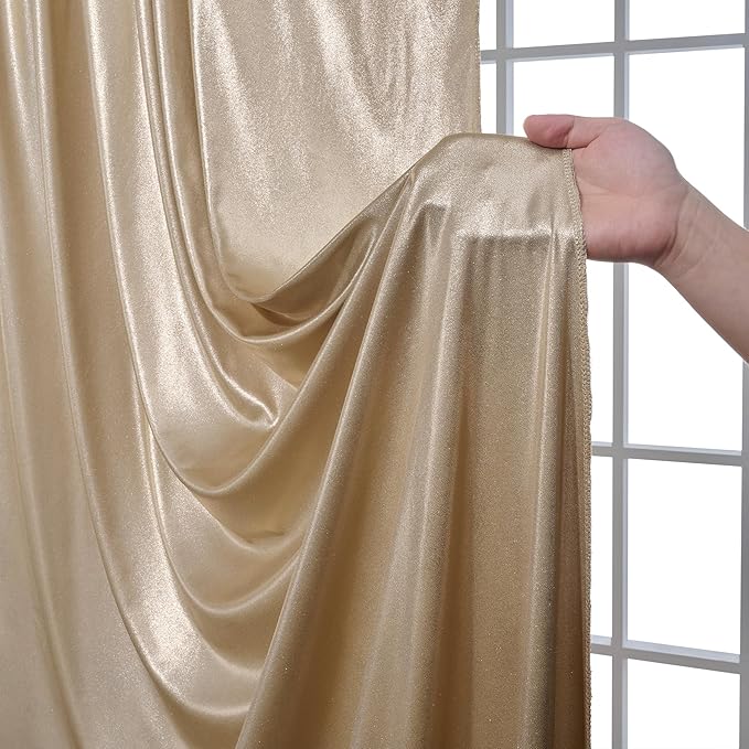 10x10 ft Wrinkle Free Champagne Sequin Backdrop Curtain - Image 9