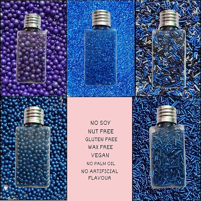 Confect Edible Cake Sprinkles – Decorating Mix | Navy & Blue Purple Pearls - Image 4
