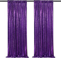 Purple Sequin Backdrop 2 Panels 2FTx8FT Glitter Halloween Party Backdrop by QueenDream