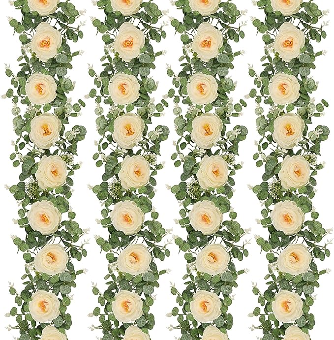 Dolicer 4Pcs 26Ft Artificial Eucalyptus Garlands by DolicerLANDSCAPEQ