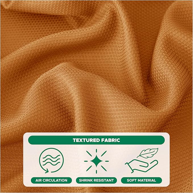 Biscaynebay Fall Tablecloth Textured Fabric Round Tablecloths 90", Bronze - Image 4