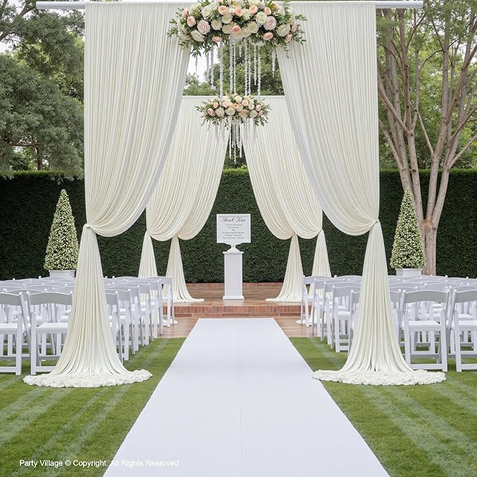PartyVillage 10ft×15ft Ivory Backdrop Curtain - Image 2