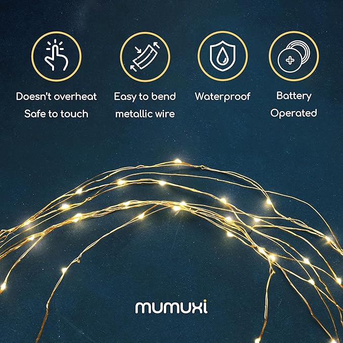 MUMUXI 20 Pack 3.3ft Fairy String Lights Battery Operated, Mini LEDs - Image 5