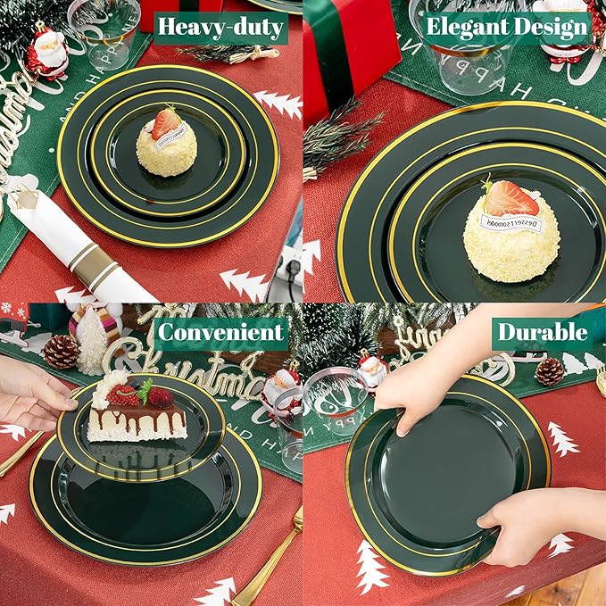 175PCS Green Plastic Plates - Image 7
