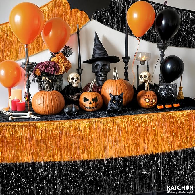 KatchOn, XtraLarge Black and Orange Fringe Banner - Image 3