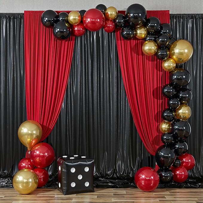 leegleri 40ftx10 ft Black Glitter Sequin Backdrop Curtain - Image 6