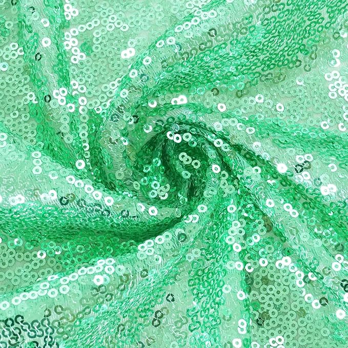 Eternal Beauty Mint Green Sequin Backdrop, 10x10 Ft Glitter Background Curtains - Image 7