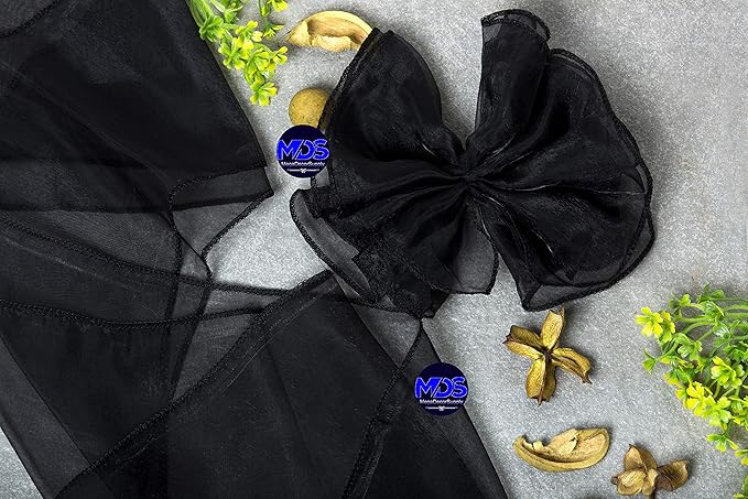 MDS Pack of 100 PCS Organza Chair Sashes Wider Dining Chair Bows Ribbon Tie Back - Image 7