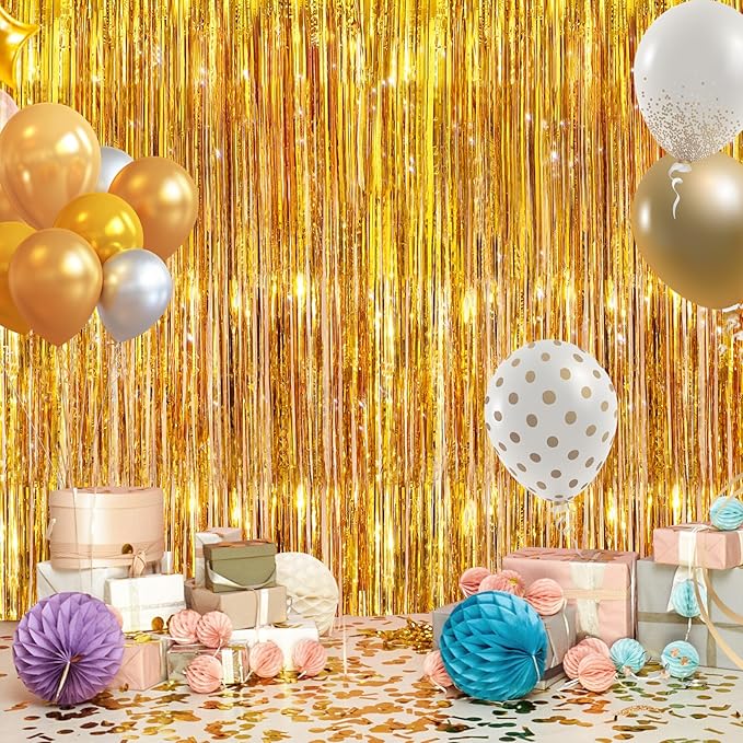 2Pack Gold Party Streamers, Baby Shower, Photo Booth Props - Image 2
