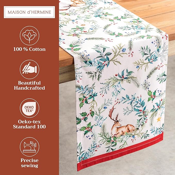 Maison d' Hermine Table Runner 100% Cotton Double Layer Table Runners 72 inches - Image 2