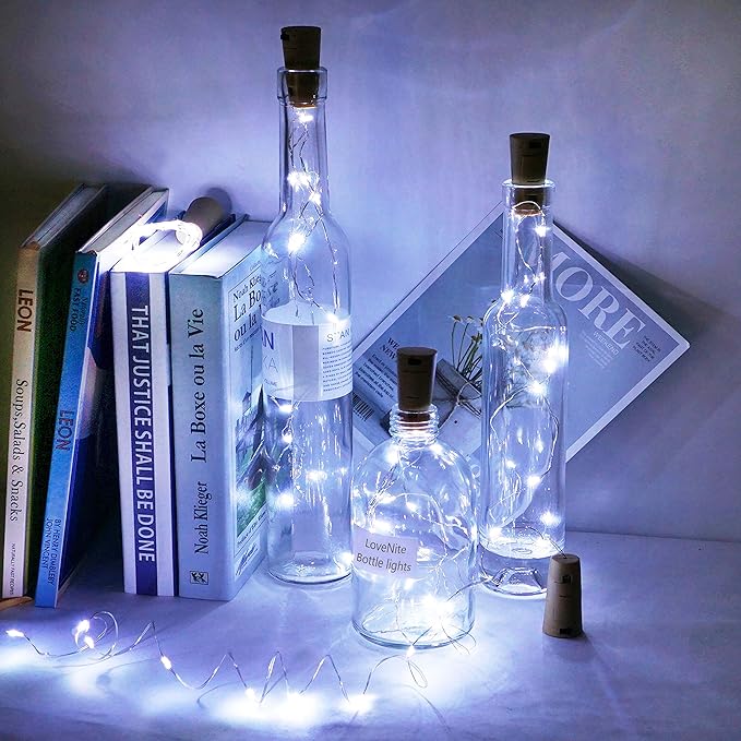 Wine Bottle Lights with Cork Switch, 15 LED 8 Pack Battery Operated Mini Fairy - Image 2