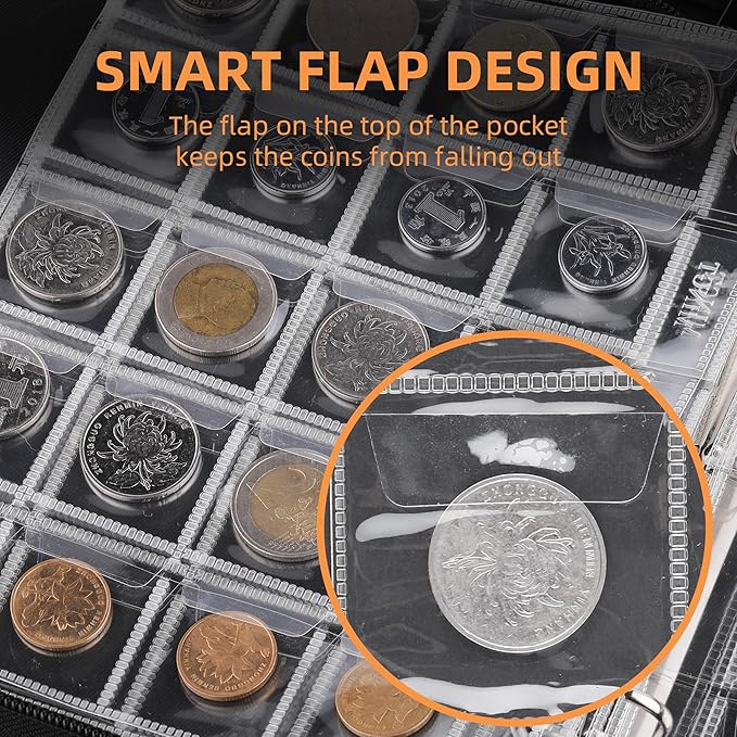 Coin Collection Book for Collector, 260 Pockets Fireproof Coin Collection - Image 4