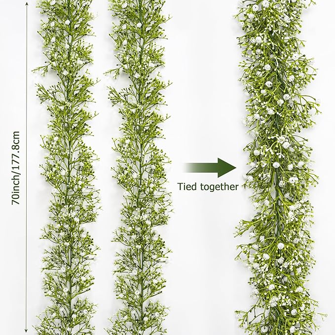 2 Pcs 5.8ft Artificial Baby Breath Flower Vines, Babys Breath Artificial - Image 2