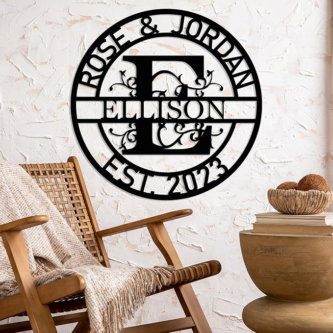 Personalized Metal Name Signs, Split Letter Monogram Wall Decor, Custom Last - Image 7