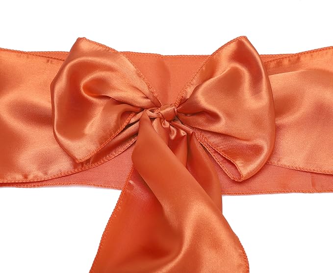 MDS Pack of 200 PCS Satin Chair Sashes Charmeuse Sateen Dining Chair Bows - Image 6