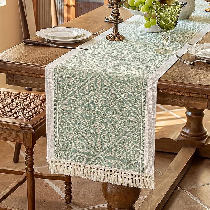 Table Runners 83 Inches, Waterproof Boho Table Runner by UWWGKK