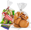 NPLUX 100 Pack Cellophane Bags Small Plastic Cookie Bag Clear Treat Bags by NPLUX