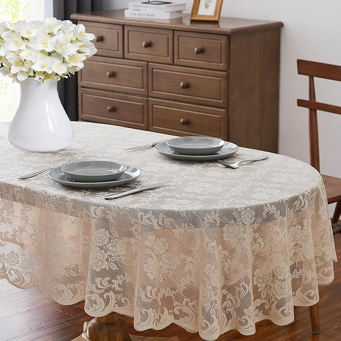 LinenZone Linen Oval Tablecloth by LinenZone