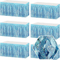 6Pack 29 x108 Inch Light Blue Wave Foil Fringe Table Skirts Metallic Banner by Ferwzsr