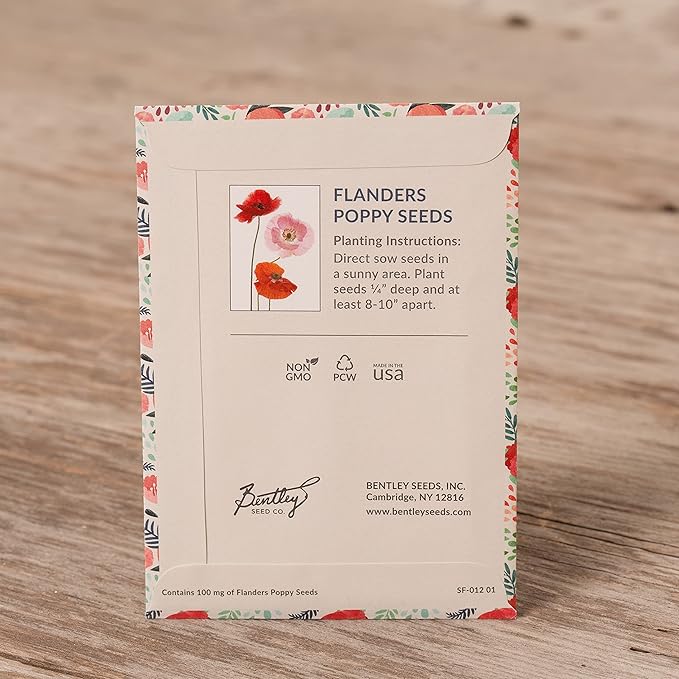 Bentley Seeds Mr & Mrs Pre Filled Flanders Poppy Seed Packets - Image 2