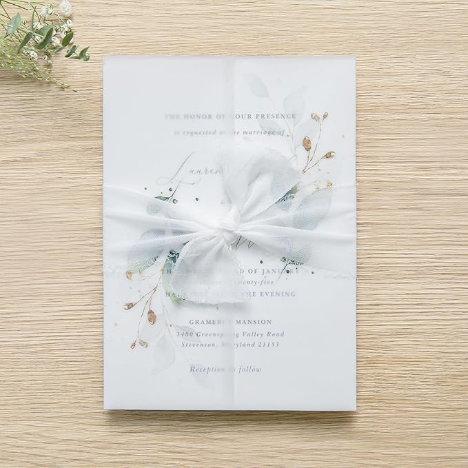 PONATIA 50PCS Vellum Jackets for 5x7 Invitation Cards - Image 7