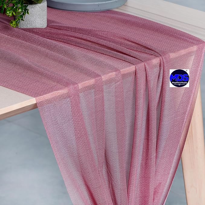 MDS 2 Pack 10ft Chiffon Table Runner 29 x 120 Inches Sheer Wedding Runner - Image 4