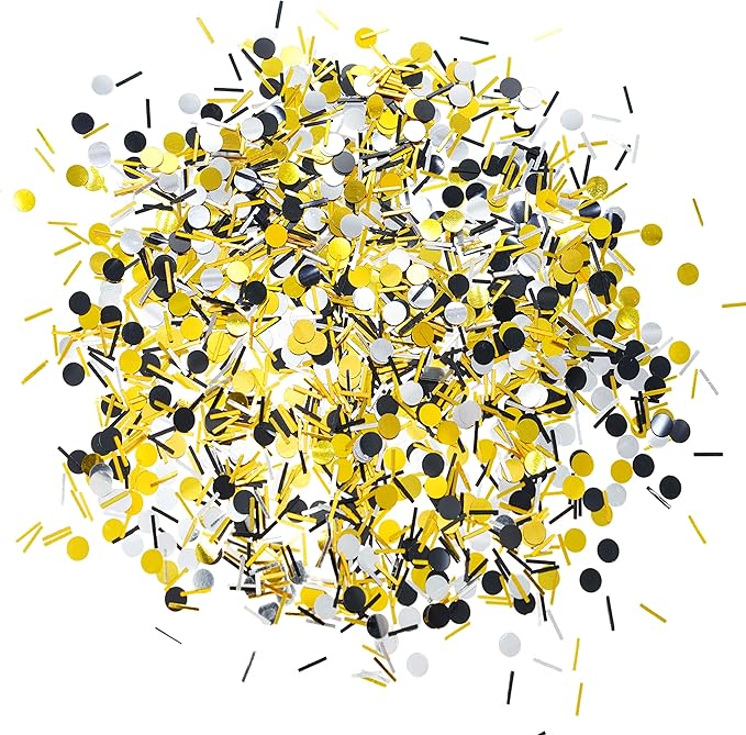 Black Gold Party Table Confetti by WHITEEN+POP