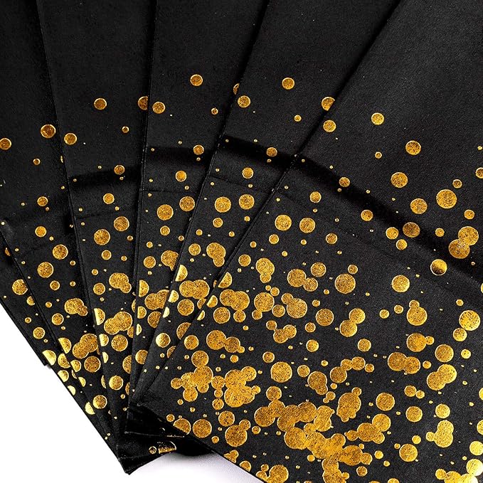 Cooraby 30 Pieces Bronzing Gold Black Paper Kraft Polka Dot Party Bags - Image 5
