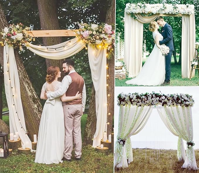 8 Panels Wedding Arch Draping Fabric 28" x 20Ft Wedding Arch Drapes Chiffon - Image 8