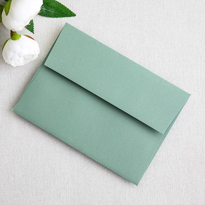 PONATIA 50 Pieces 5x7 Envelopes, Sage Green A7 Envelopes Self Seal - Image 9