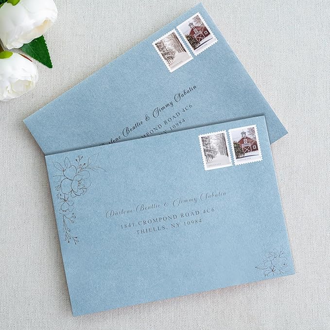 PONATIA 50 Pieces 5x7 Envelopes, Dusty Blue A7 Envelopes Self Seal - Image 9