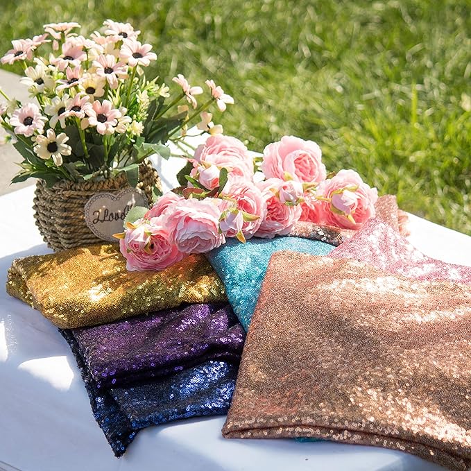 JYFLZQ Burgundy Sequin Backdrop Curtains 10ft x 10ft 1 Panel Glitter Photo - Image 7