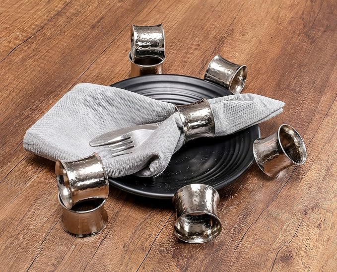 Silver Napkin Rings-12 PCS Heavy Duty Metal Spiral Napkin Rings, Handcrafted - Image 4