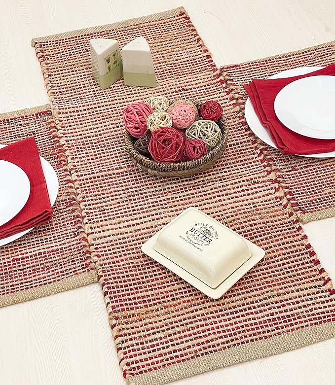 Chardin home Natural Jute Table Runner 13x48 Inch – Vintage Boho Rustic Table by ChardinHome