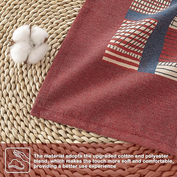 MYSKY HOME Cotton Table Cloth, Rustic Striped Fall Tablecloth, Farmhouse Table - Image 9